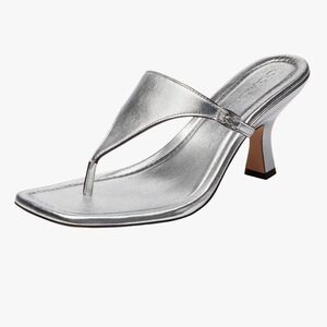 Coach Silver Heeled Sandals